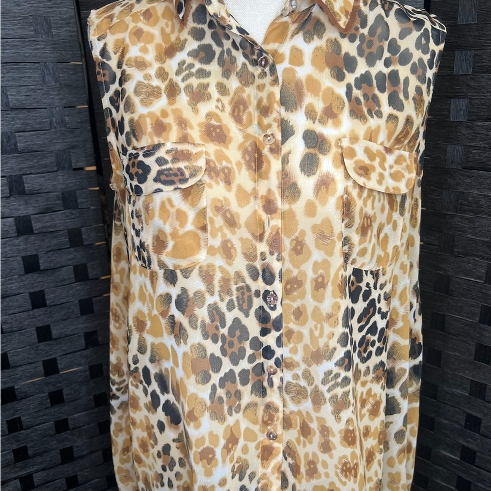 Leopard Print Button Down Shirt